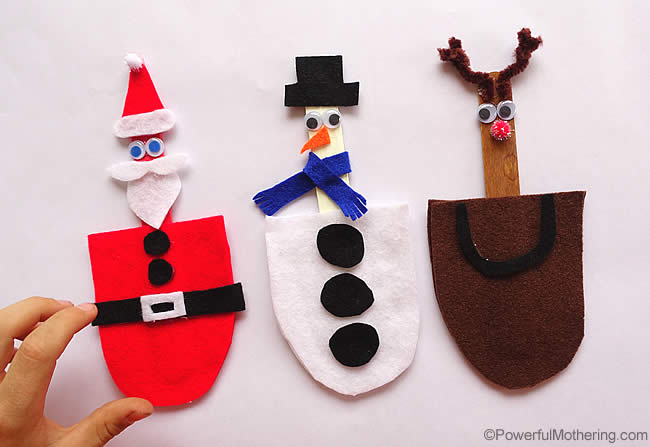 set of 3 busy bags for christmas characters