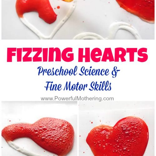 fizzing hearts preschool science and fine motor idea