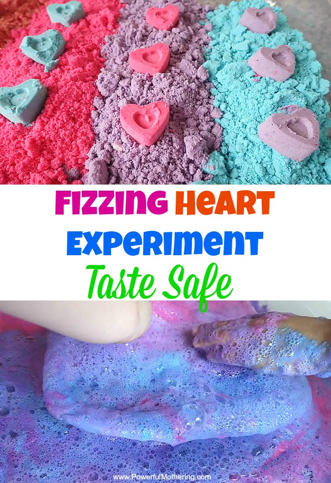 Fizzing Heart Cloud Dough Experiment (Taste Safe)