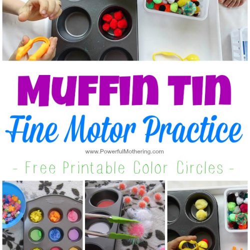 Muffin Tin Fine Motor Practice on powerfulmothering