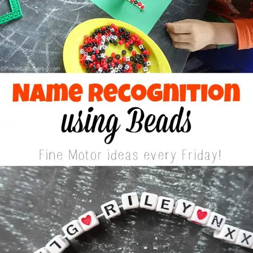 Name Recognition using Beads fine motor skills