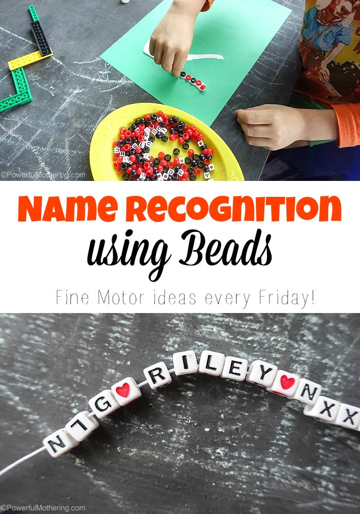 Name Recognition using Beads fine motor skills