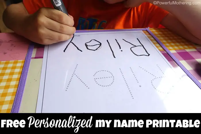 personalized name tracing printable