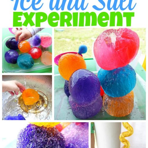 Colorful Ice and Salt Experiment
