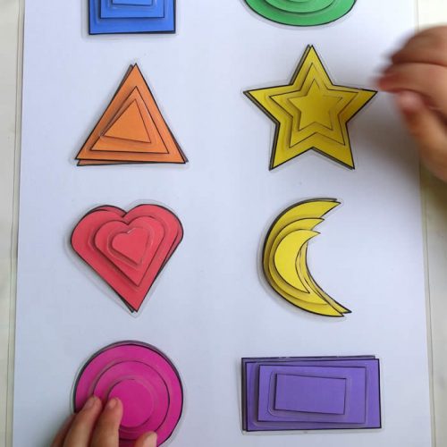 Printable Shape Matching and Size Sorting Activity