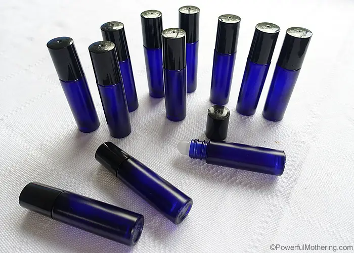 blue roller bottles
