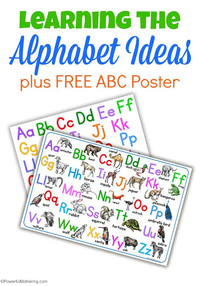 Learning the Alphabet Ideas plus FREE ABC Poster