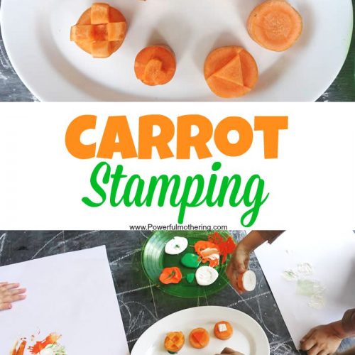 carrot stamping with paint