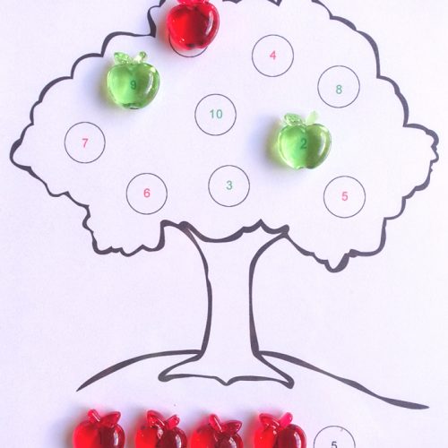 counting apples on the tree