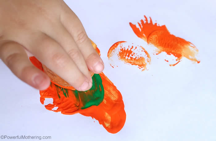 stamping with carrots