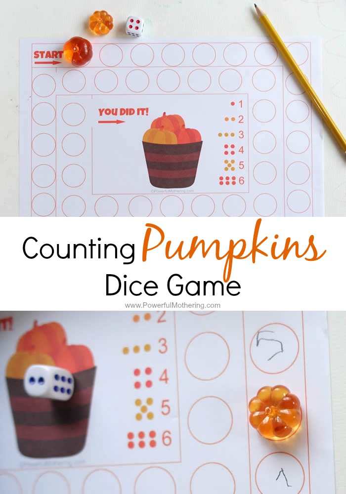 Counting Pumpkins Dice Game