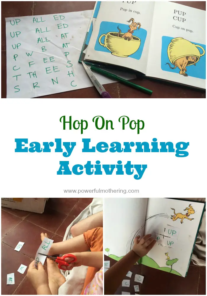 Hop on pop early learning activity