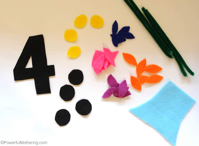 flower cut outs for no sew quiet book