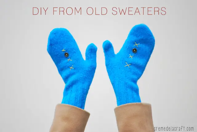 DIY-Make-Sew-Mittens-Recycle-Sweaters-Craft-Idea