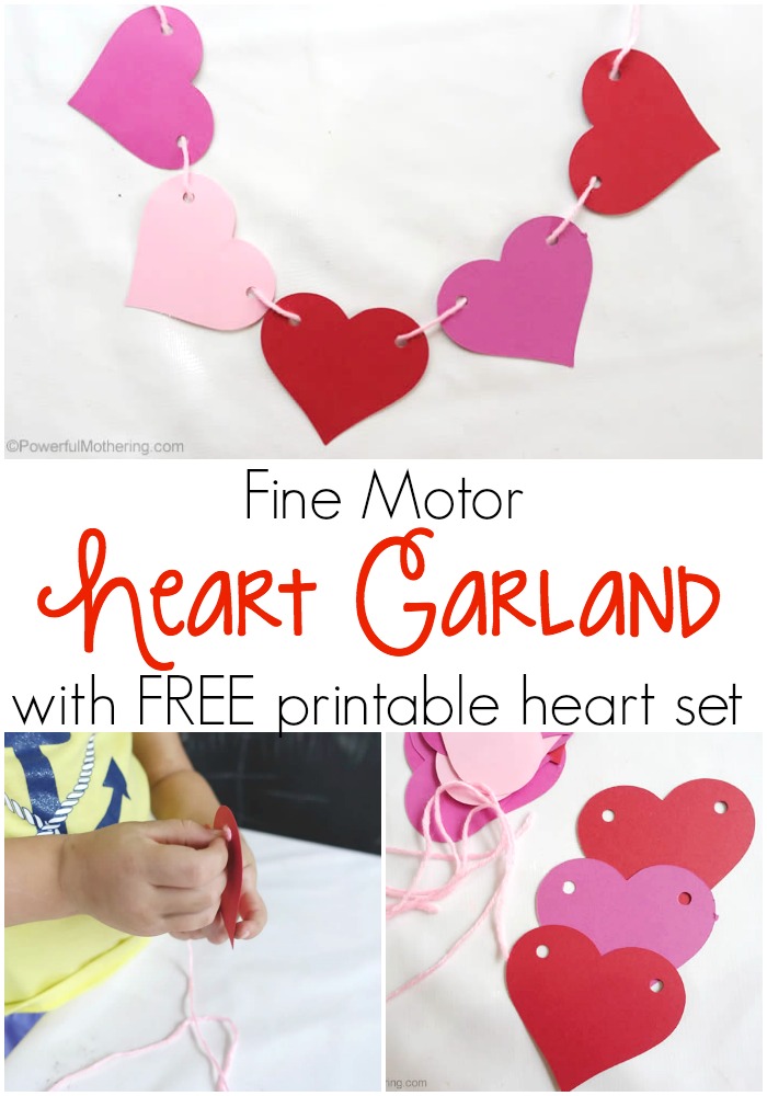 Fine Motor Heart Garland