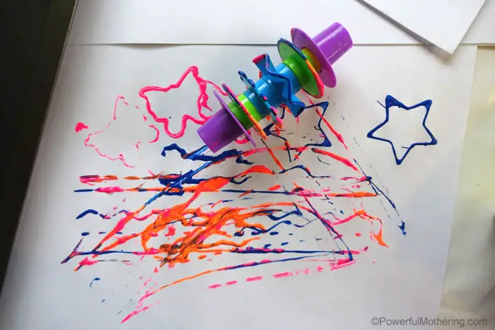 exploring colors with stamps and rollers