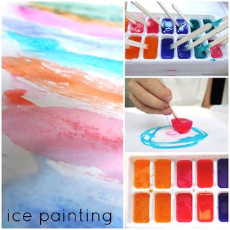 Ice Painting Art Activity for Kids - Toddler Approved