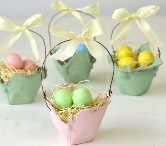 DIY egg carton easter basket