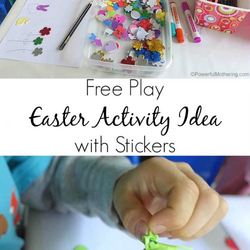 Fine motor Free Play Easter Activity Idea with Stickers