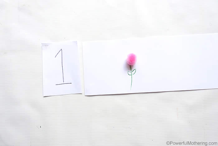 preschool spring flower activity with number recognition
