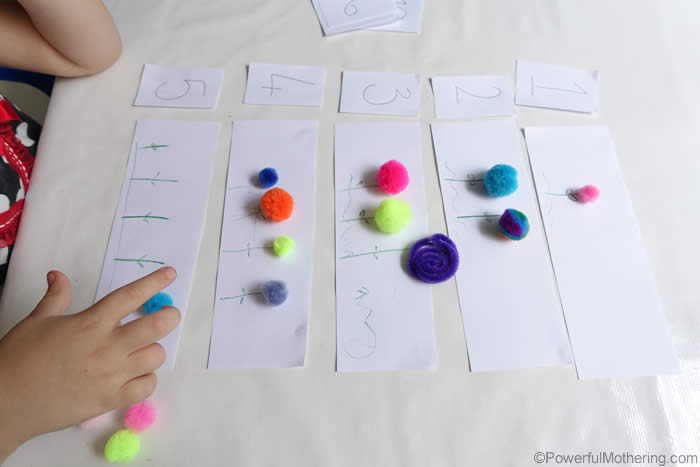 spring flowers activity with number recognition