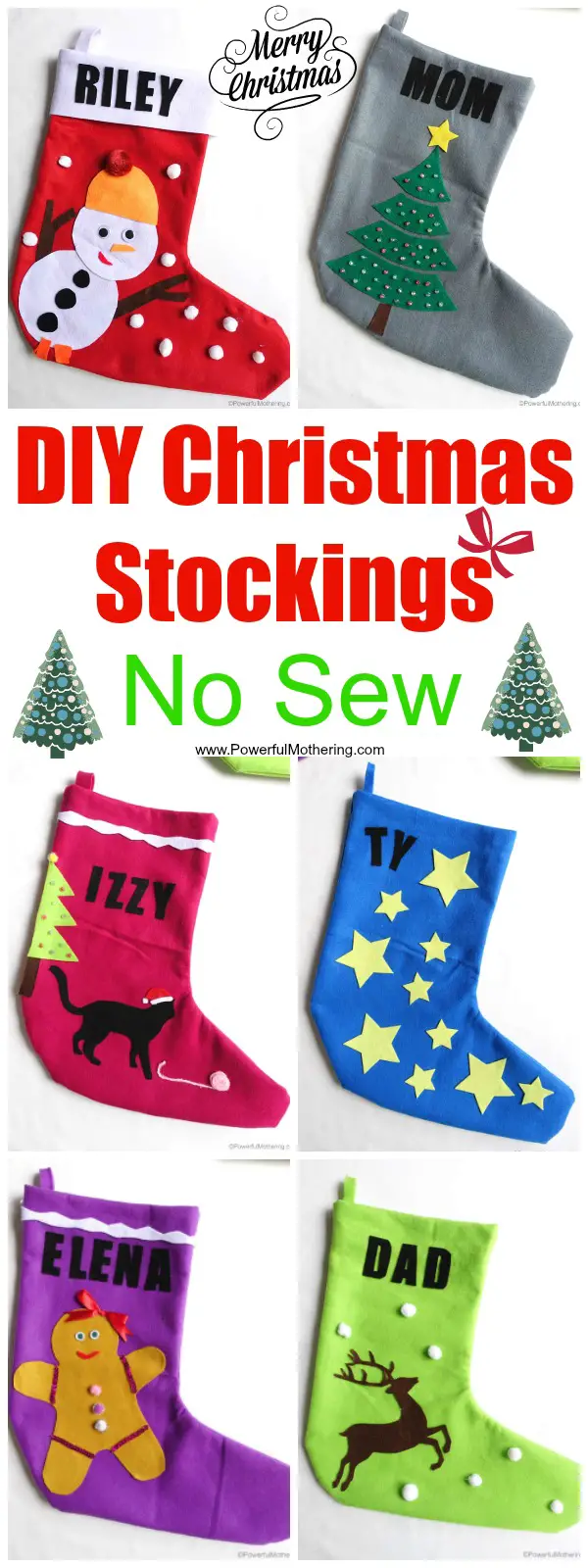 DIY Christmas Stockings No Sew great for personalization!