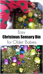 Easy Christmas Sensory Bin for Older Babies
