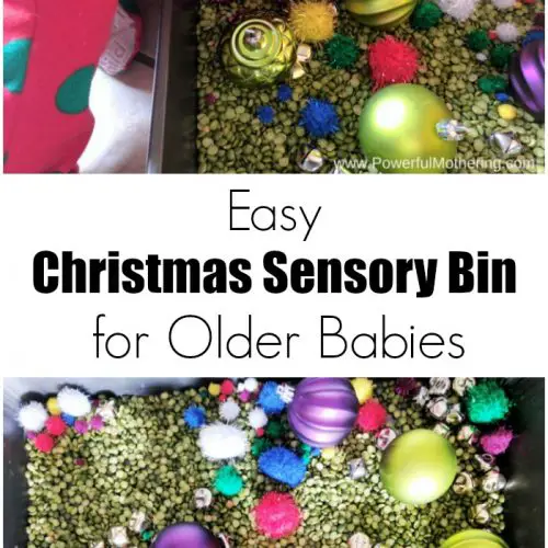 Easy Christmas Sensory Bin For Older Babies