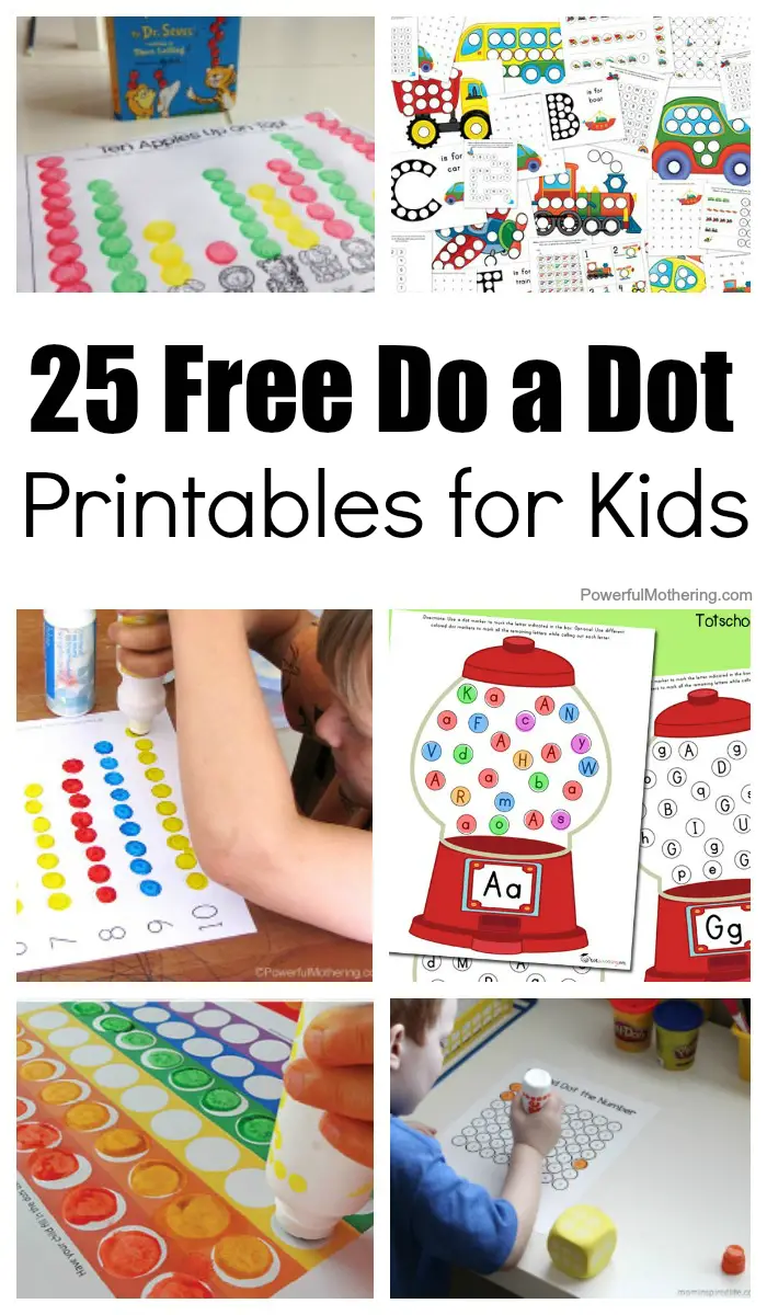 25 Free Do A Dot Printables For Kids - Great for fine motor skills and learning about the alphabet, numbers, and themes
