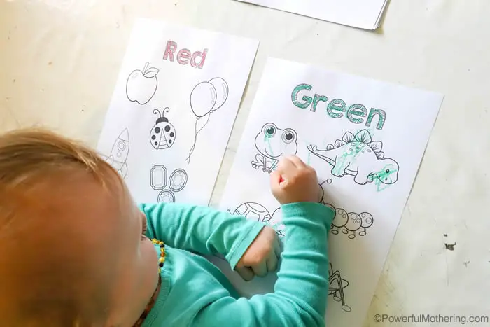 Color Coded Coloring Pages For Toddlers
