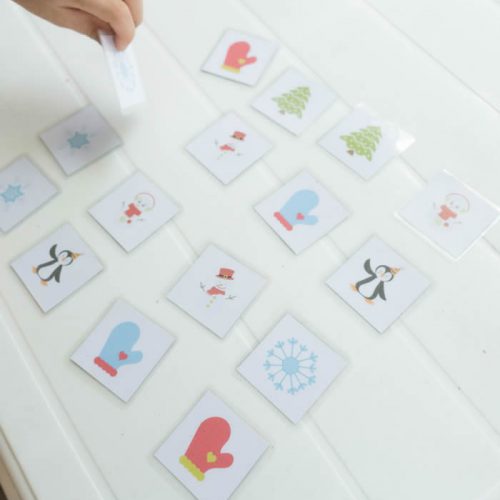 Winter Memory Game For Preschoolers Toddlers