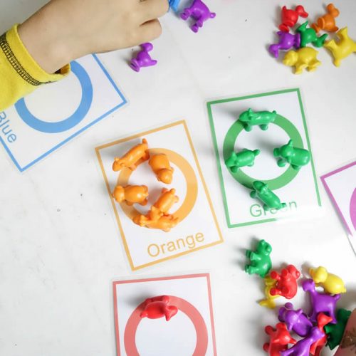 Color Sorting And Counting Cards For Toddlers