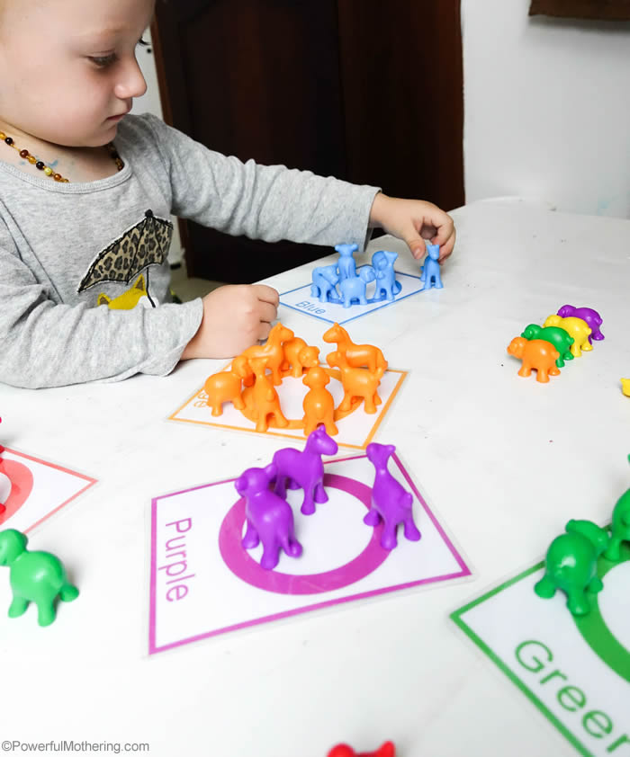 Color Sorting Game For Toddlers With Cards
