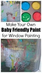 Window Painting with Homemade Baby Friendly Paint