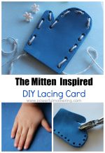 The Mitten Inspired DIY Lacing Card