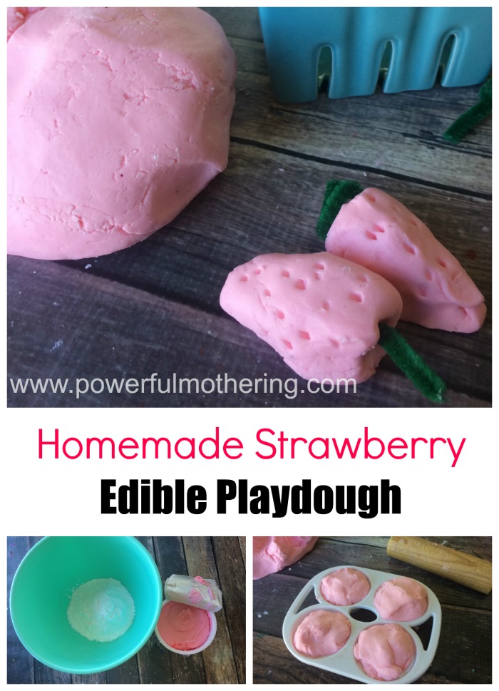 kids edible strawberry frosting playdough