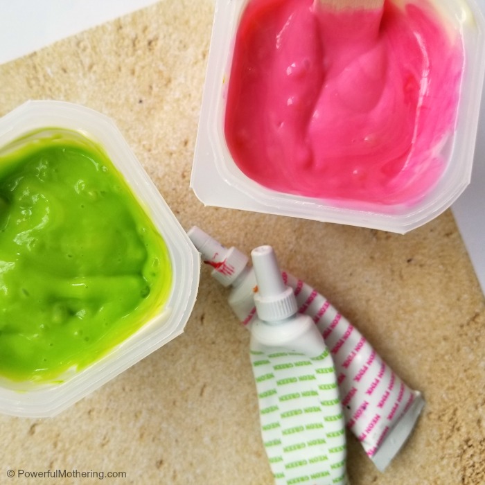 Green And Pink Homemade Edible Paint