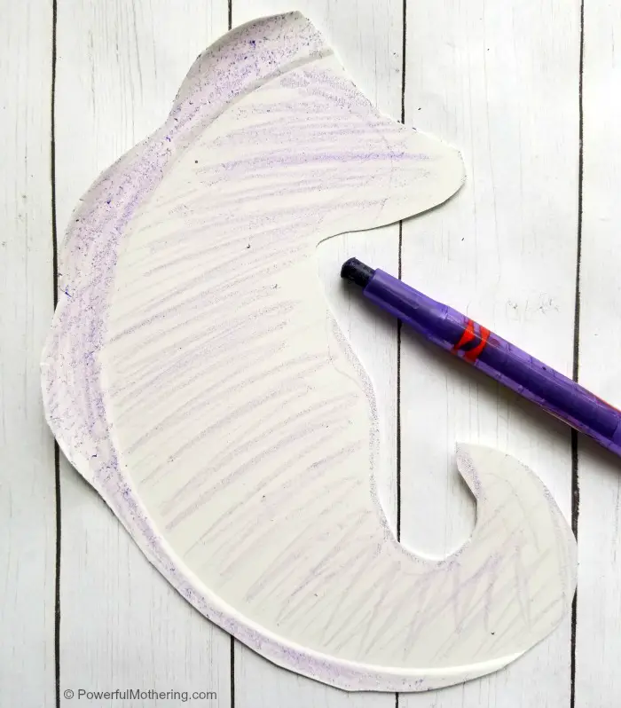 Coloring In Paper Plate Seahorse Craft