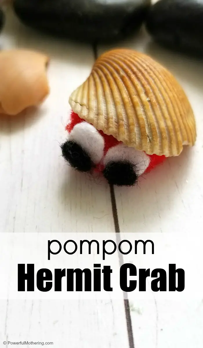 how to make a pompom hermit crab craft for kids