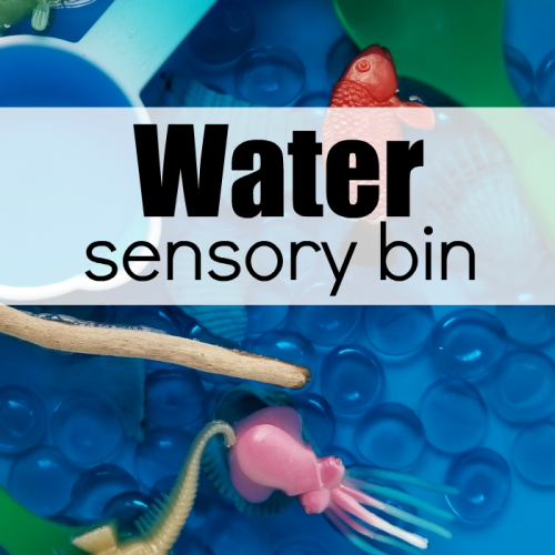ocean themed water sensory bin