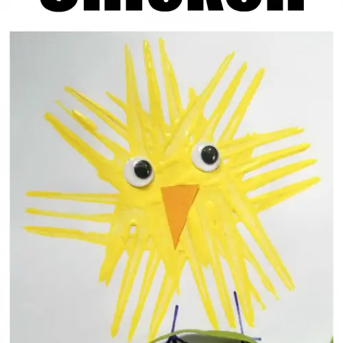 How To Make A Fork Stamped Chicken Craft For Kids