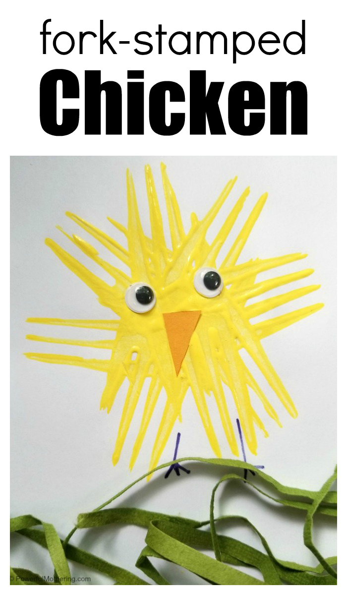 How To Make A Fork Stamped Chicken Craft For Kids