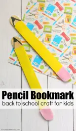 Pencil Bookmark Back to School Craft for Kids