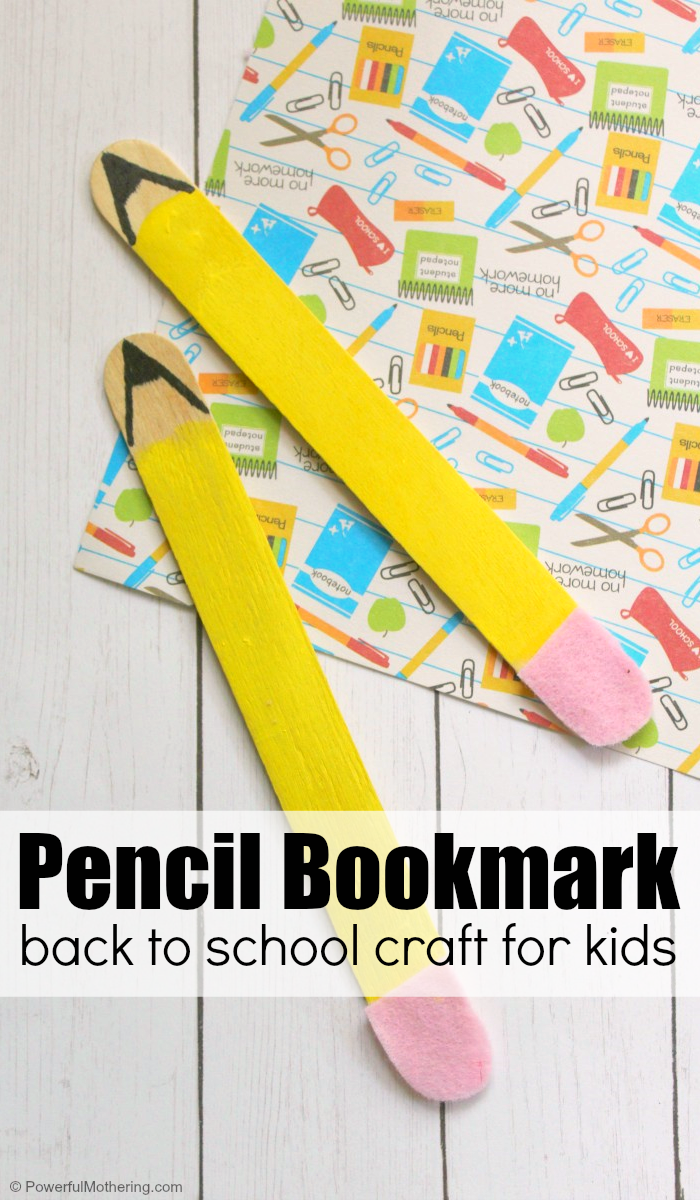 How To Make A Pencil Bookmark Back To School Craft