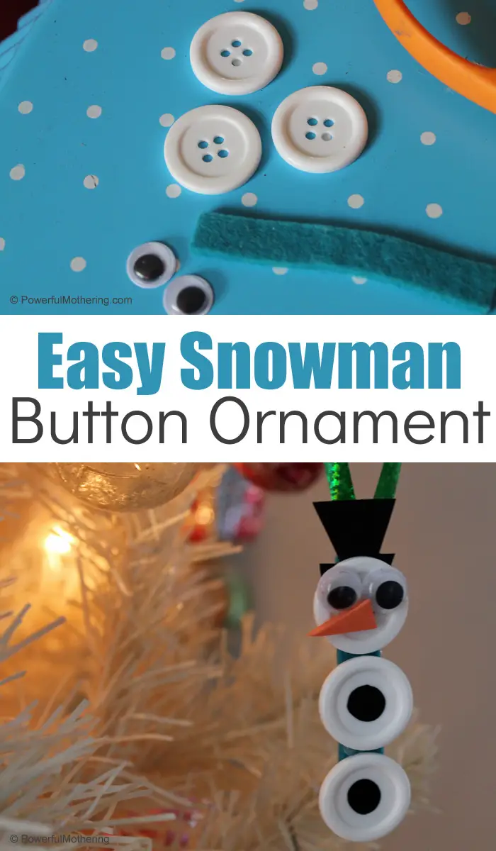 Snowman Button Ornaments For Kids To Make