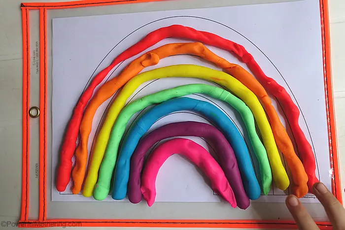 Rainbow Printable Playdough Mat For Preschoolers
