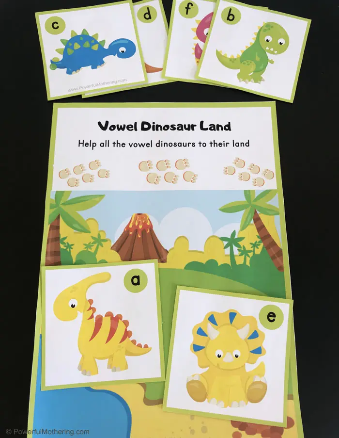 Dinosaur printable Alphabet Card Games. Including upper and lowercase letters as well as consonants vs. vowels. This Dino Game is fantastic for preschool and kindergarten! 