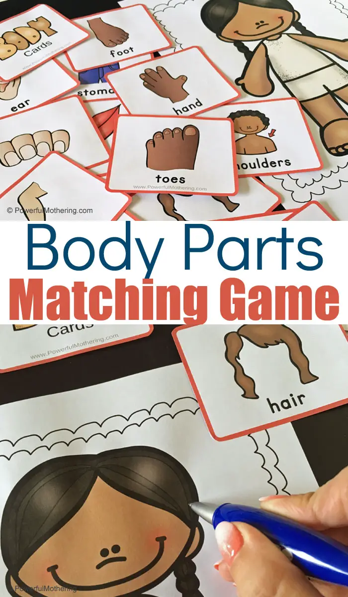Body Part Matching Game To Help Children Identify Body Parts and Locations