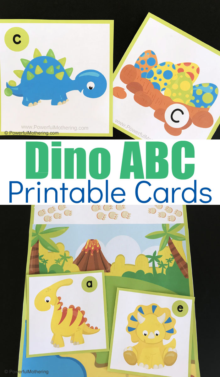 DIGITAL DOWNLOAD Dinosaur Dino Alphabet Match Cards Activity Game Uppercase Lowercase