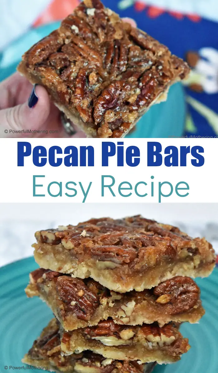 Think Thanksgiving Pecan Pie but in bar form. This recipe is filled with Grandma's love with a modern twist. These Pecan Pie Bars will not disappoint.
